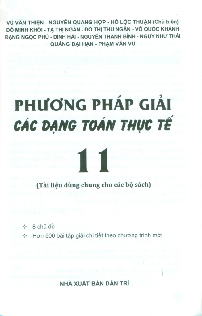 PHƯƠNG PHÁP GIẢI CÁC DẠNG TOÁN THỰC TẾ LỚP 11 (Tài liệu dùng chung cho các bộ sách)